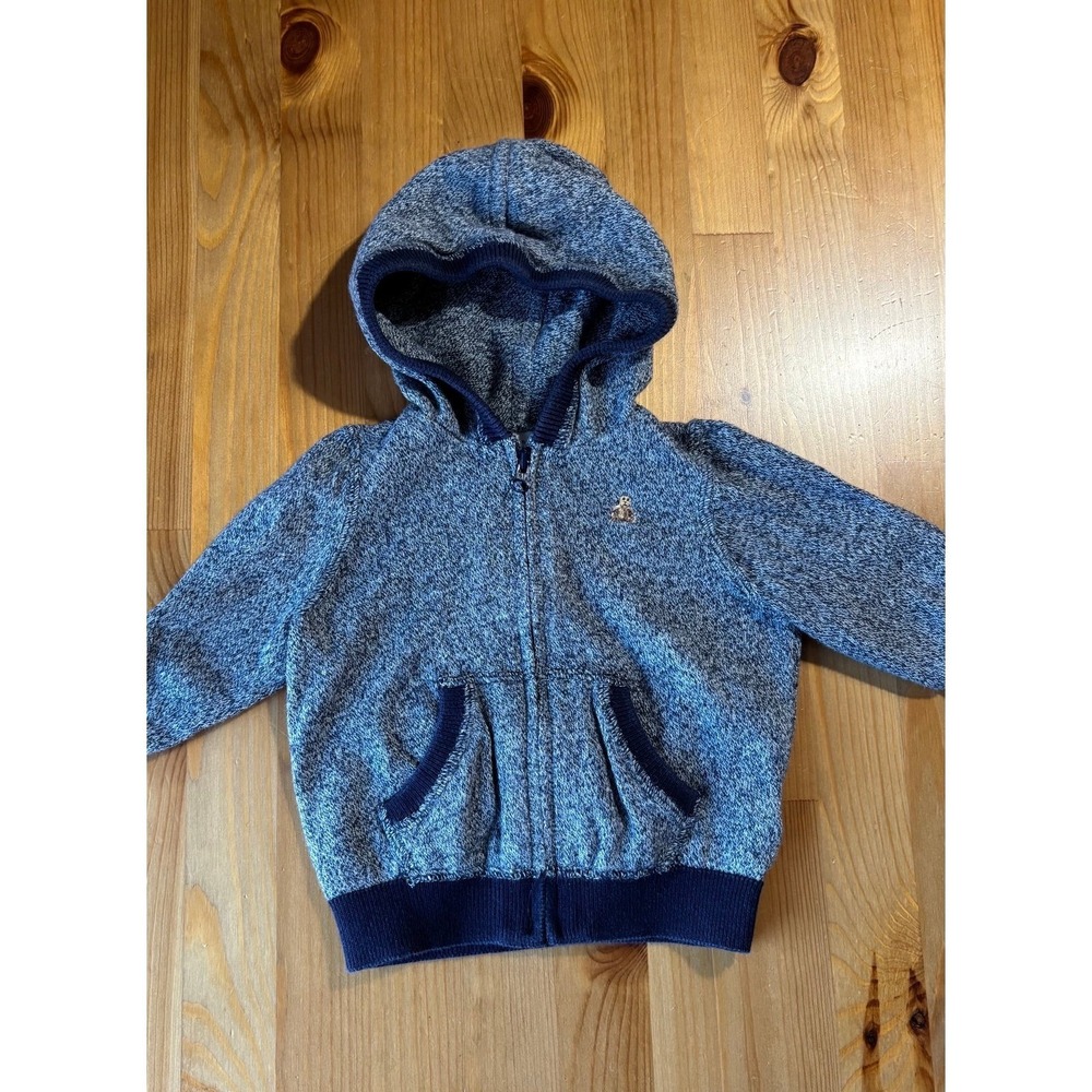 Baby GAP Hooded Zip Up Sweater With Bear Logo‎ Size 6-12 Months